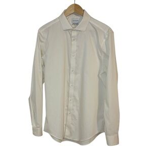 Calvin Klein Slim fit, infinite non-iron Ivory Shirt, Large